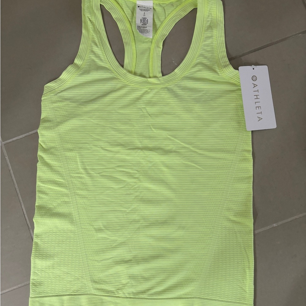 ATHLETA Women's Aloe Green (Yellow) Momentum Tank Top SMALL NWT